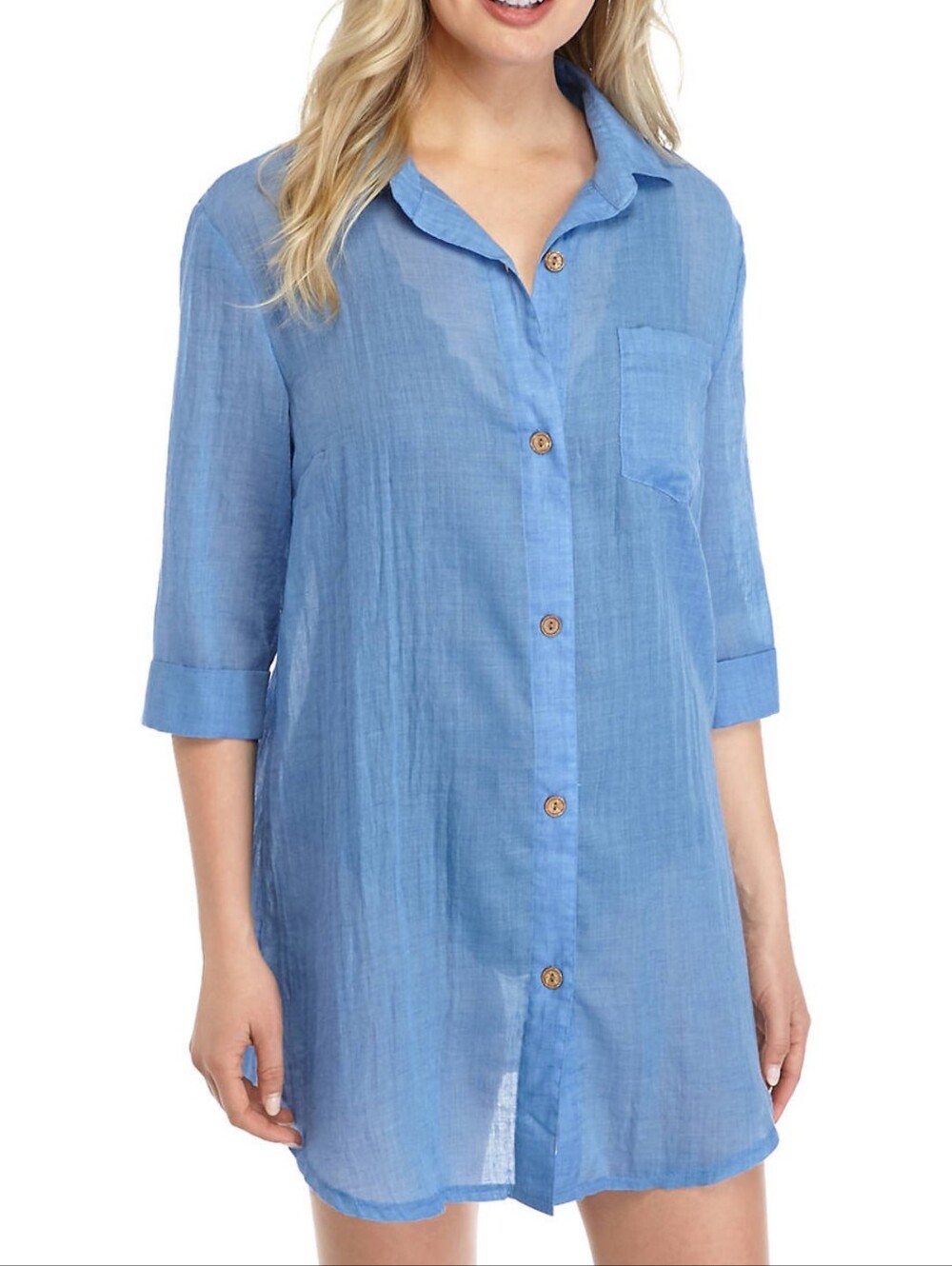 NEW DIRECTIONS Blue Swim Coverup